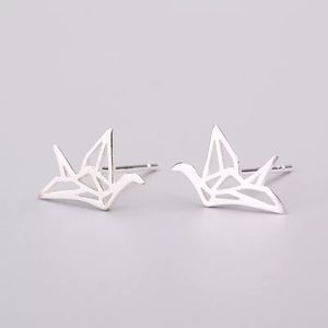 925 Sterling Silver Paper Cranes Stud Earrings